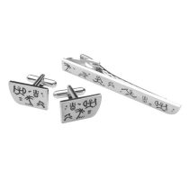 Tahiti cufflink and tie clips set