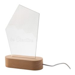 Woodify LED light trophy, pentagon