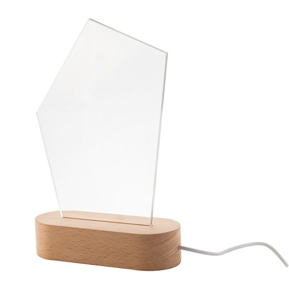 Woodify LED light trophy, pentagon