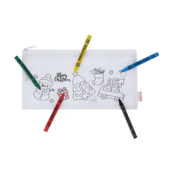 Flemenk colouring Christmas pencil case