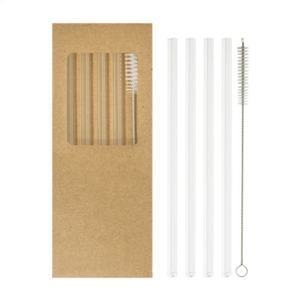 Borosip glass straw set