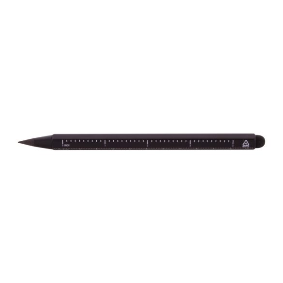 Ruloid inkless pen with ruler