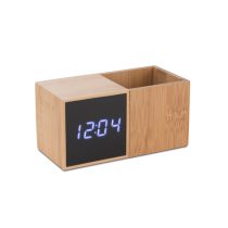 Desk clock with organizer BAMBOO