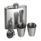 Stainless steel hip flask set