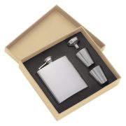 Stainless steel hip flask set