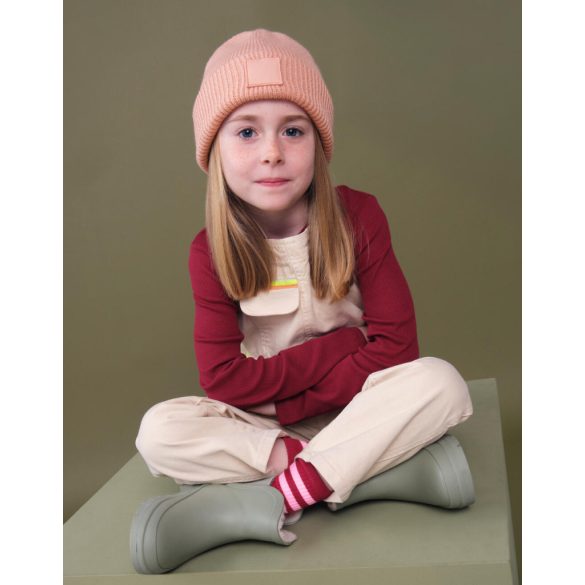 Kids Deep Cuffed Tonal Patch Beanie