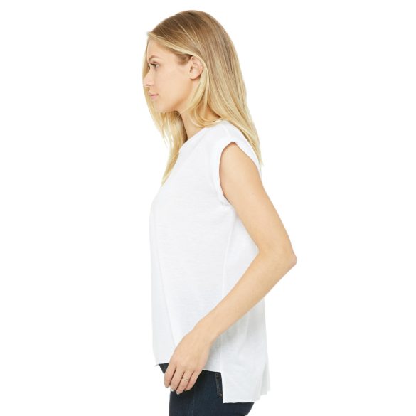 Women's Flowy Muscle Tee Rolled Cuff