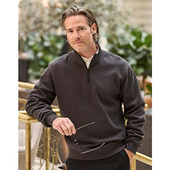 Ribbed Interlock Half Zip