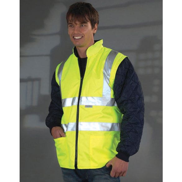 Fluo Quilted Jacket with Zip-Off Sleeves