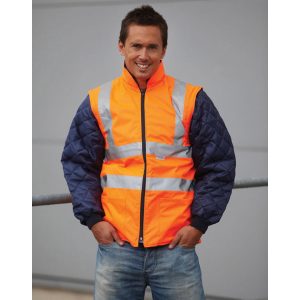 Fluo Quilted Jacket with Zip-Off Sleeves