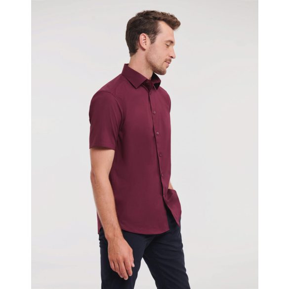 Fitted Short Sleeve Stretch Shirt