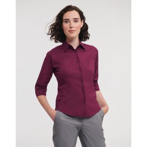 Fitted Blouse with 3/4 Sleeves