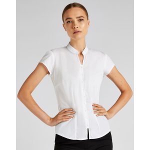 Women's Tailored Fit Mandarin Collar Blouse SSL