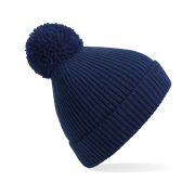 Engineered Knit Ribbed Pom Pom Beanie