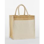 Cotton Pocket Natural Starched Jute Midi Tote