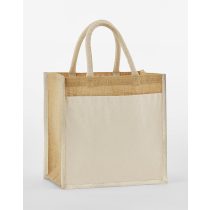 Cotton Pocket Natural Starched Jute Midi Tote