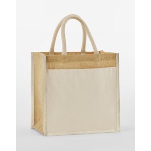 Cotton Pocket Natural Starched Jute Midi Tote