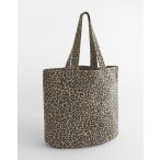 Geanta shopper din panza cu imprimeu tip leopard