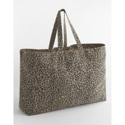 Leopard Print Canvas Oversized Tote Bag