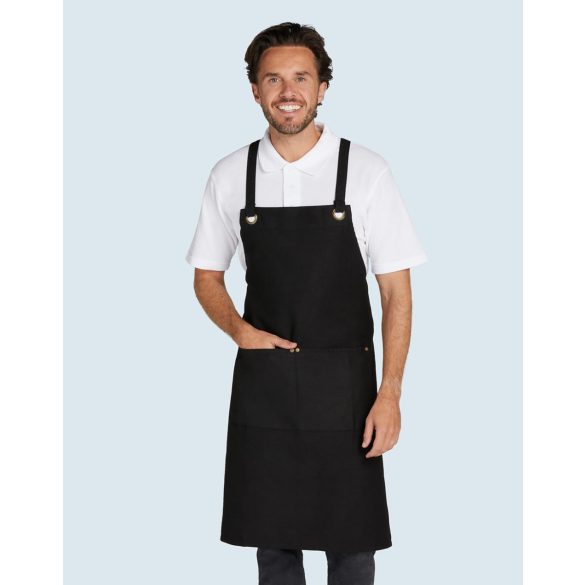 PROVENCE - Crossover Eyelets Bib Apron with Pocket