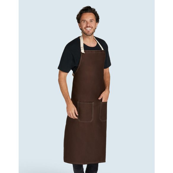 SANTORINI - Contrasted Bib Apron with Pocket