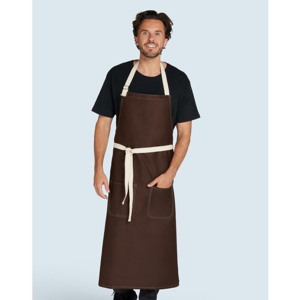 SANTORINI - Contrasted Bib Apron with Pocket