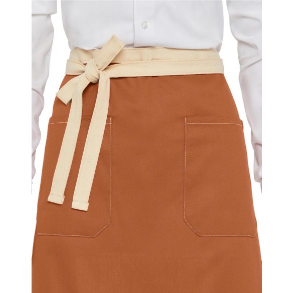 SANTORINI - Contrasted Bistro Apron with Pocket