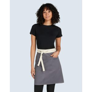 SANTORINI - Contrasted Bistro Apron with Pocket