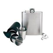 7 piece stainless steel hip flask set GENTLEMAN