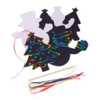 Set de ornamente din hartie razuibila cu agatatoar