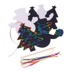 Set de ornamente din hartie razuibila cu agatatoar