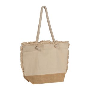 Sacosa de plaja Oeko-Tex® naturala cu baza de iuta