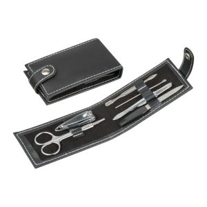 Set manichiura 7 piese in etui de piele