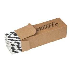 Set of 100 drink straws paper