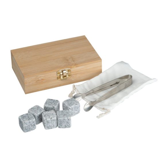 Set cuburi de granit in cutie bambus