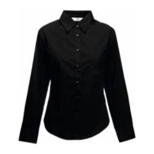 F17 LS POPLIN BLACK XS