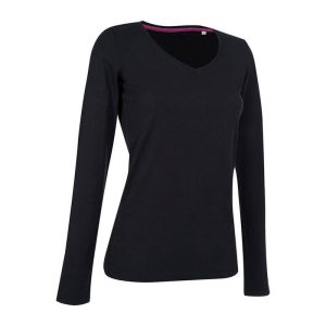 HS46 CLAIRE VNECK LS T BLACK S