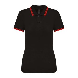 Ladie'S 2 Striped Short Sleeved Poloshirt