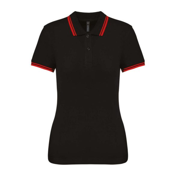 Ladie'S 2 Striped Short Sleeved Poloshirt