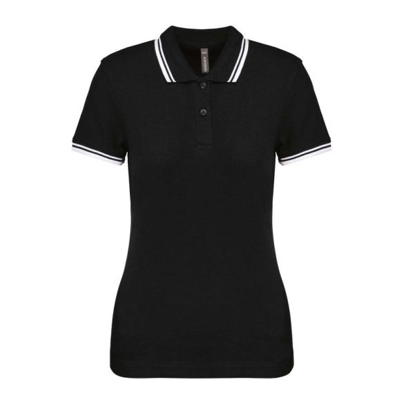 Ladie'S 2 Striped Short Sleeved Poloshirt
