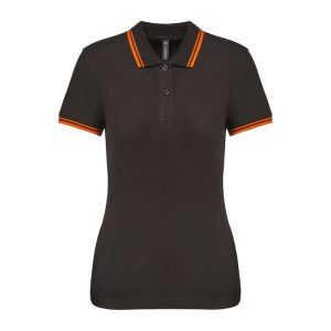 Ladie'S 2 Striped Short Sleeved Poloshirt