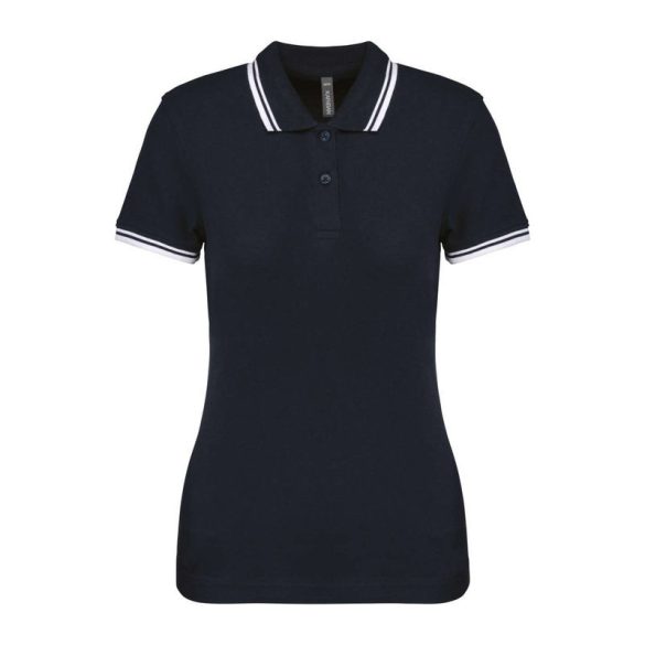 Ladie'S 2 Striped Short Sleeved Poloshirt