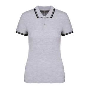 Ladie'S 2 Striped Short Sleeved Poloshirt