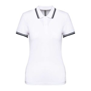 Ladie'S 2 Striped Short Sleeved Poloshirt