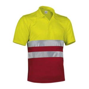 H.V. Poloshirt Build NEON YELLOW-LOTTO RED M