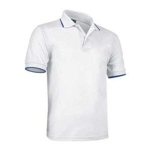 Typed Poloshirt Combi WHITE-ROYAL BLUE S