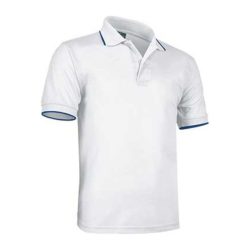 Typed Poloshirt Combi WHITE-ROYAL BLUE M