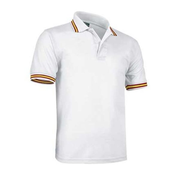 Typed Poloshirt Combi WHITE-SPANISH FLAG S