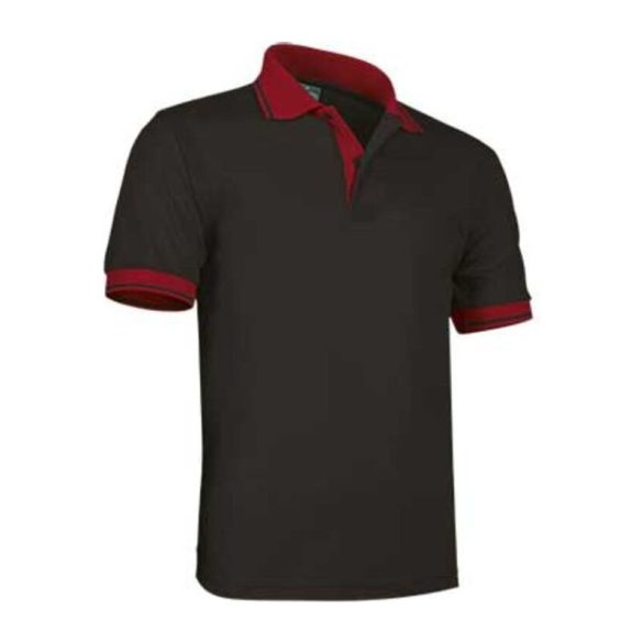 Typed Poloshirt Combi BLACK-LOTTO RED L