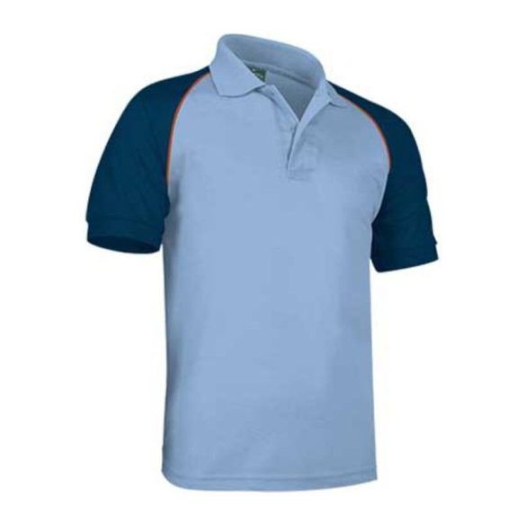 Typed Poloshirt Venur SKY BLUE-ORION NAVY BLUE-PARTY ORANGE S